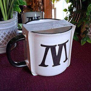 Thyme & Table 16oz ‘M’ Monogram Mug – Ceramic, Never Used, Sleeve Intact
